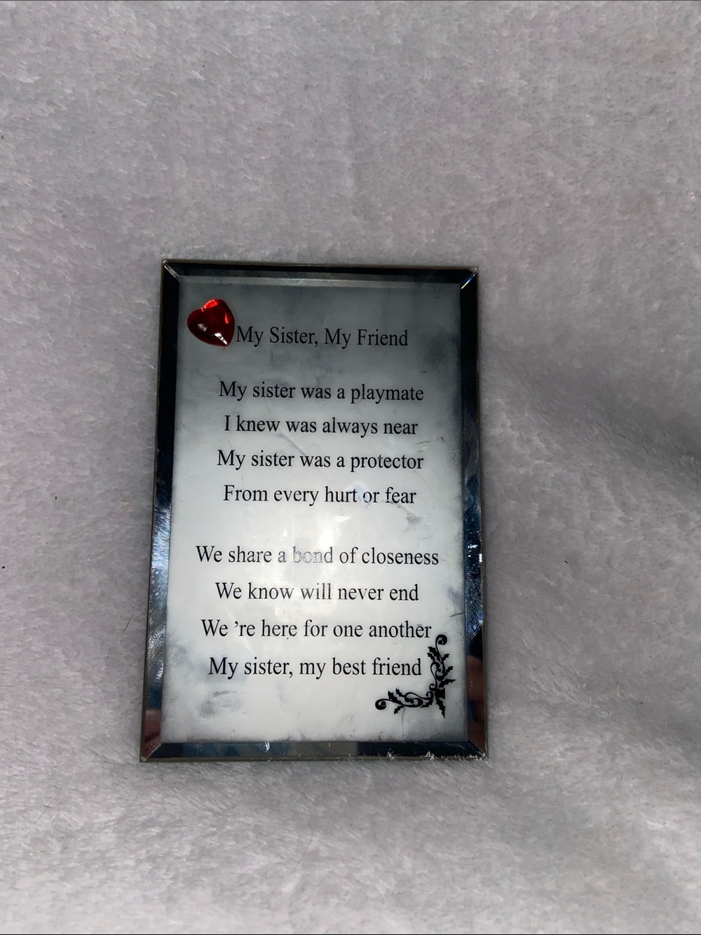 My Sister, My Friend Mirrored Sentiment Plaque - Silver